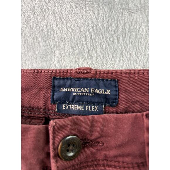 American Eagle Extreme Flex Skinny Straight Chinos – Burgundy – Size 29x34 - Picture 4 of 7